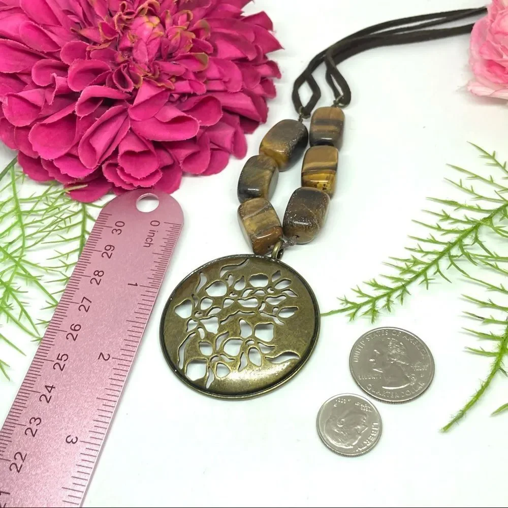 VINTAGE⚜️AVON Tiger’s Eye Gemstone Necklace